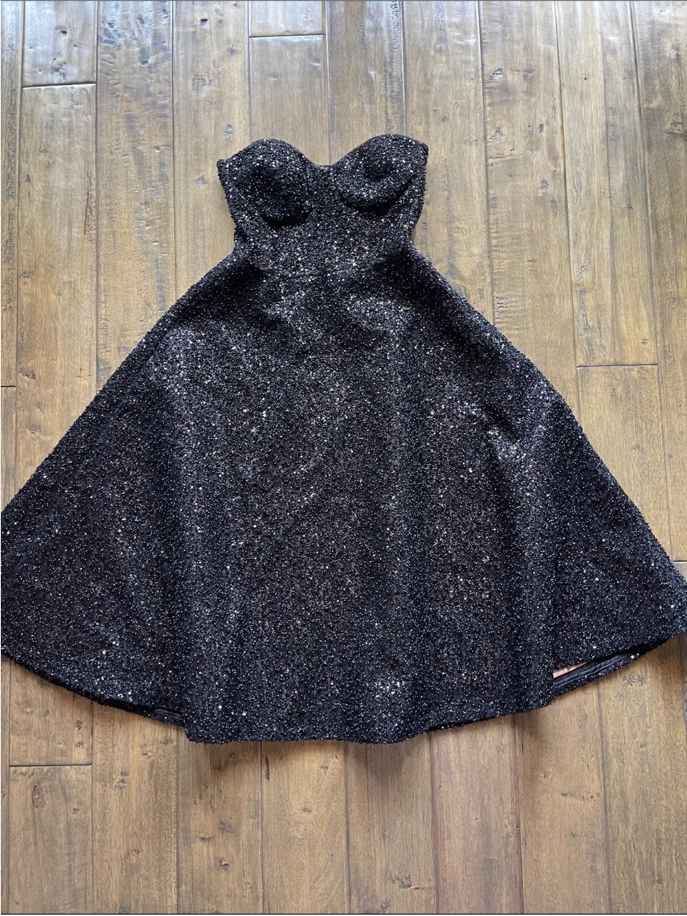 Nadine Merabi Marilyn Rhinestone Cocktail Dress Black - Picture 5 of 10